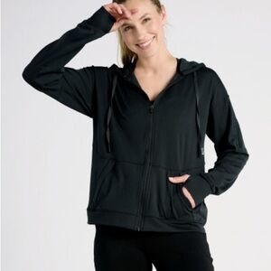Women's Black Zip-Up Hoodie large Wantable- Thread & Supply New